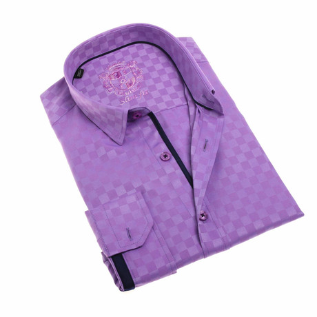 Damon Jacquard Button-Up Shirt // Lilac (M)