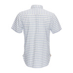 Truman Short Sleeve Button Down Shirt // White + Blue Stripe (M)