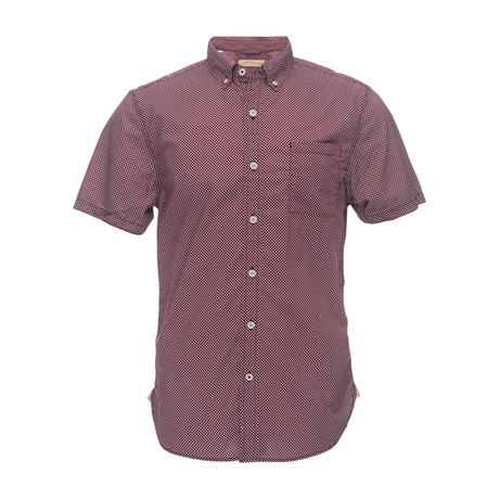 Truman Short Sleeve Button Down Shirt // Burgundy (XS)