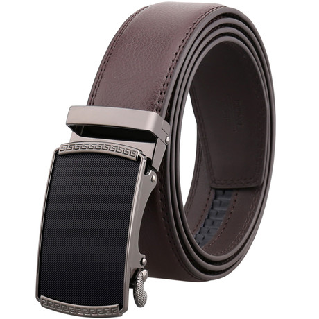 Leather Belt //  Brown Belt + Black Buckle // Model AEBL159
