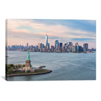Statue Of Liberty, New York Harbor, Manhattan Skyline, New York City, New York, USA // Matteo Colombo (26"W x 18"H x 0.75"D)