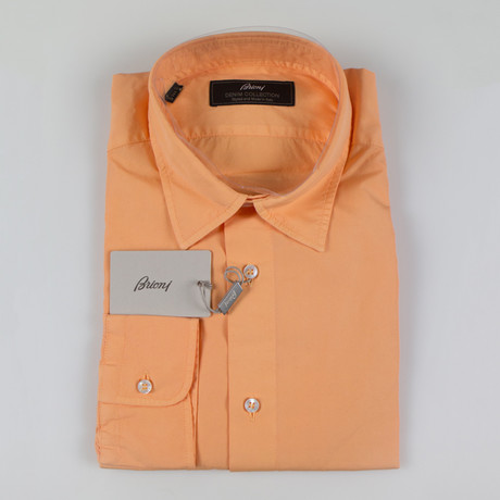 Gunner Cotton Slim Fit Casual Shirt // Orange (S)