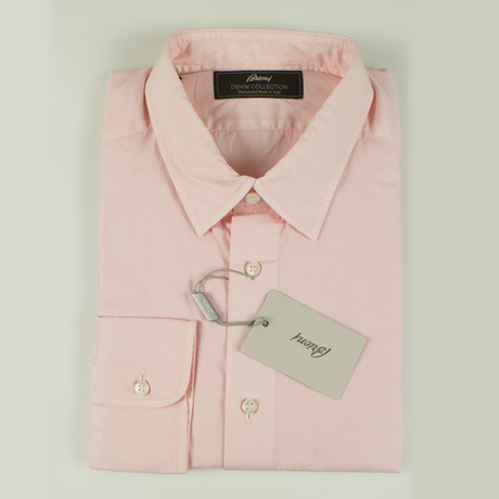 Brennen Cotton Slim Fit Casual Shirt // Pink (S)