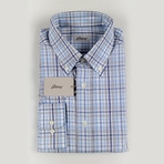 Konner Plaid Cotton Slim Fit Dress // Blue (S)