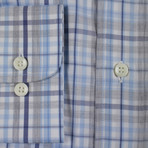 Konner Plaid Cotton Slim Fit Dress // Blue (S)