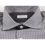 Augustus Mini Checkered Cotton Slim Fit Casual Shirt // Brown (S)