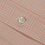 Max Mini Checked Cotton Slim Fit Dress Shirt // Orange (S)