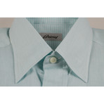 Michael Striped Linen Blend Slim Fit Dress Shirt // Turquoise (S)