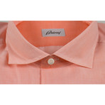 Duncan Striped Cotton Slim Fit Casual Shirt // Orange (S)