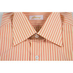 Rishi Striped Cotton Slim Fit Dress Shirt // Orange (US: 15R)