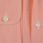 Duncan Striped Cotton Slim Fit Casual Shirt // Orange (S)