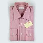 Rex Striped Cotton Slim Fit Dress Shirt // Red (US: 15R)