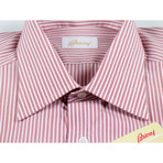 Rex Striped Cotton Slim Fit Dress Shirt // Red (US: 15R)