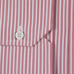 Rex Striped Cotton Slim Fit Dress Shirt // Red (US: 15R)