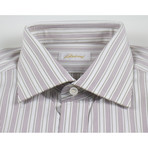 Shawn Striped Cotton Slim Fit Dress Shirt // White (US: 15.75R)