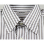 Jayden Striped Cotton Dress Shirt // Brown (L)