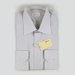 Karter Striped Cotton Slim Fit Dress Shirt // Brown (US: 15R)