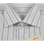 Brock Striped Cotton Slim Fit Dress Shirt // White (US: 15.75R)