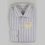Brock Striped Cotton Slim Fit Dress Shirt // White (US: 15.75R)