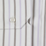 Brock Striped Cotton Slim Fit Dress Shirt // White (US: 15.75R)