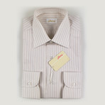 Gustavo Striped Cotton Slim Fit Dress Shirt // Beige (US: 15R)