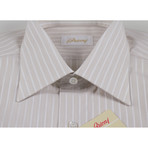 Gustavo Striped Cotton Slim Fit Dress Shirt // Beige (US: 15R)