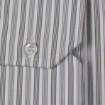 Tyree Striped Cotton Slim Fit Dress Shirt // Black (US: 15.75R)