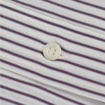 Niko Striped Silk Blend Slim Fit Shirt // White (S)