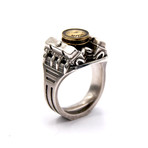 Ring // V8 Vintage // White + Yellow (8.5)