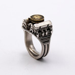 Ring // V8 Vintage // White + Yellow (8.5)
