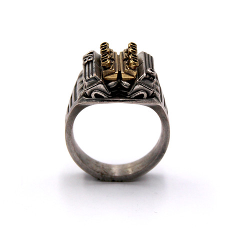 Ring // V8 Racing // White + Yellow (5)