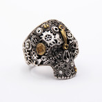 Ring // Gear Skull AGT/BRJ // White + Yellow (8.5)