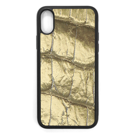Gold Alligator Case // iPhone XS