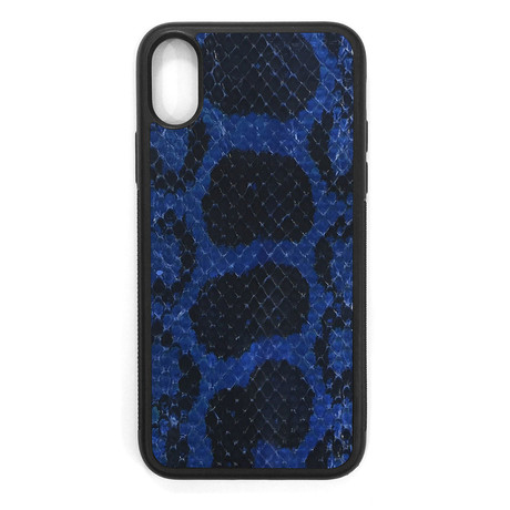 Cobalt Anaconda // iPhone XS Leather Case // iPhone XS