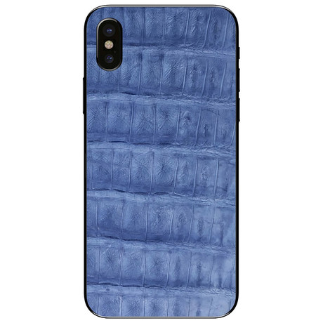 Light Blue Crocodile // Leather Skin // iPhone XS
