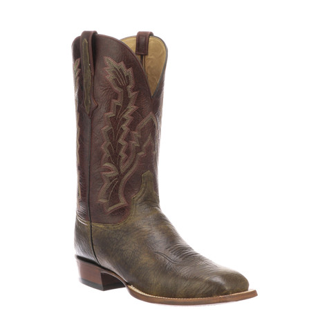 Olive Elk/Ch Shrunk Elk Cowboy Boots // Olive (US: 7.5)