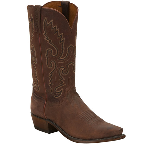 Rust Shrunk Goat Cowboy Boots // Rust // EE (Wide) (US: 7.5)
