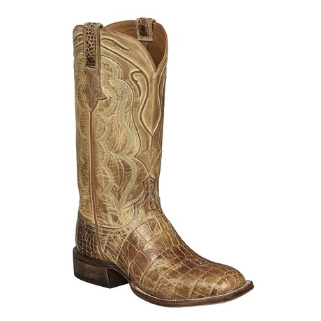 Tan Giant Alligator Cowboy Boots // Tan // EE (Wide) (US: 7.5)