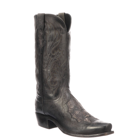 Stn-Anthracite Md Goat Cowboy Boots // Stonewashed Anthracite Grey (US: 7.5)