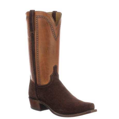Ch Suede/Co Burn Jersey Cowboy Boots // Chocolate Suede // EE (Wide) (US: 7.5)