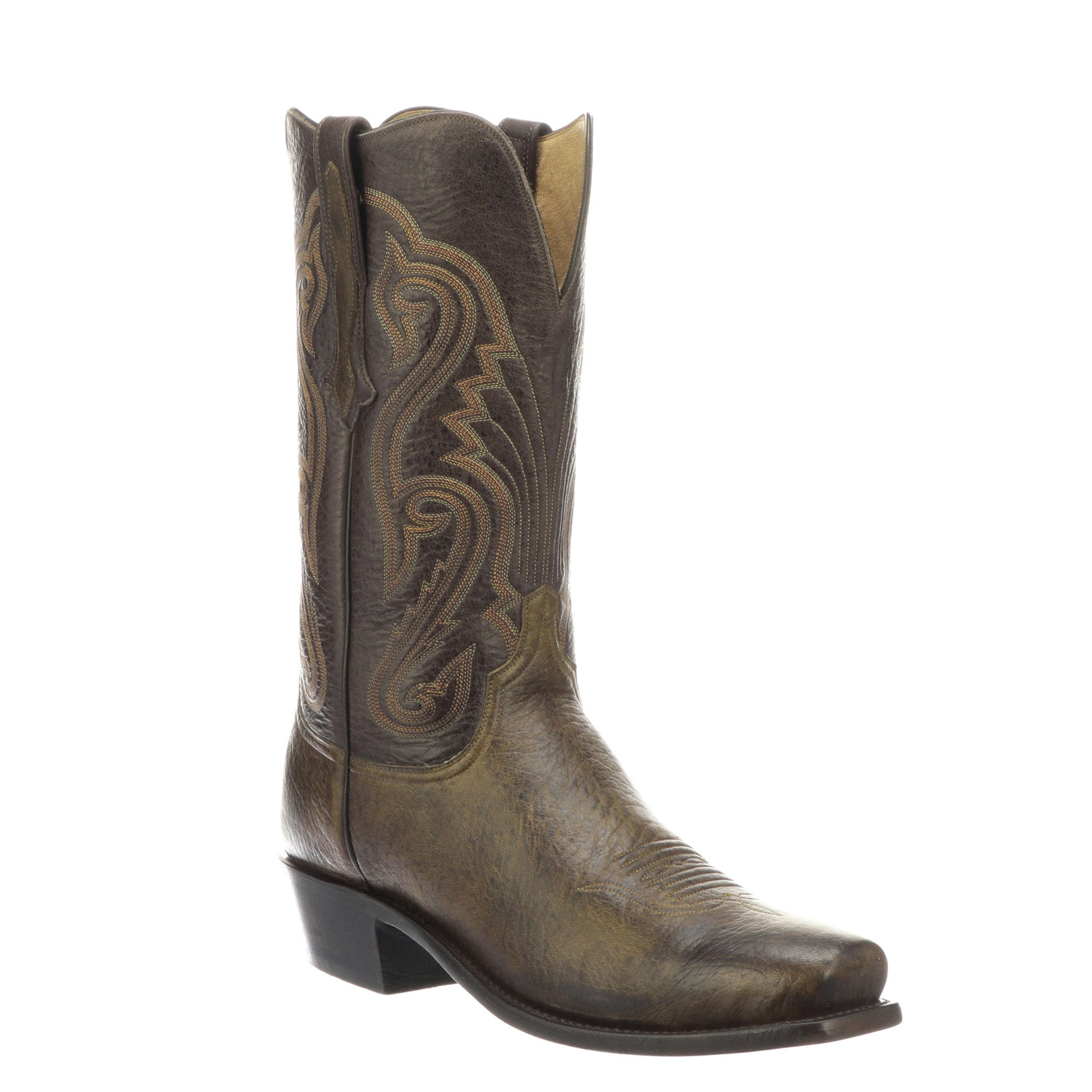 Olive Elk Gy Shrunk Elk Cowboy Boots Olive US 10.5 Lucchese Touch of Modern