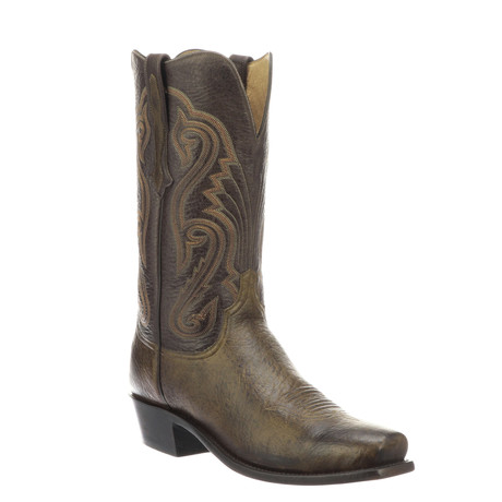 Olive Elk/Gy Shrunk Elk Cowboy Boots // Olive (US: 7.5)