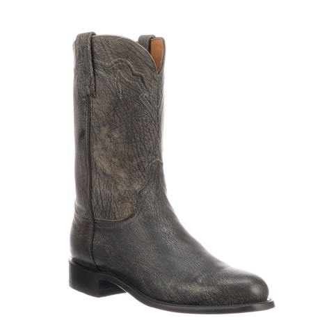 Ae Gy Burn Old English Cowboy Boots // Grey Burnished (US: 7.5)