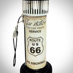Route 66 White Gas Pump // Industrial Art Clock