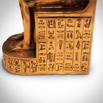 Egyptian Pharaoh Ramses Ii //On Hieroglyphs Throne // Fine Art Statue