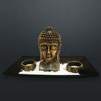 Buddha Head // Fine Art Statue And Tea Lights Tray
