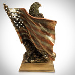 American Bald Eagle And Flag // Cast Bronze Statue