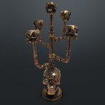 Steampunk Skull // Cast Bronze Candle Holder & Statue