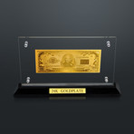 24K Gold-Plated 1,000 Us $ Bill // High Roller Custom Table Top Display