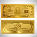 24K Gold-Plated 1,000 Us $ Bill // High Roller Custom Table Top Display